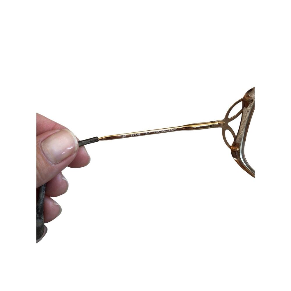 BerDel Sferoflex Rita Eyeglasses Butterfly 130 Frames Brown Cognac Italy - Picture 7 of 8